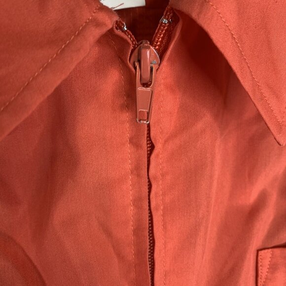 The Genuine Haband Men's Guayabera Shirt Large Orange Zip Up Embroidered Pockets - Picture 4 of 6